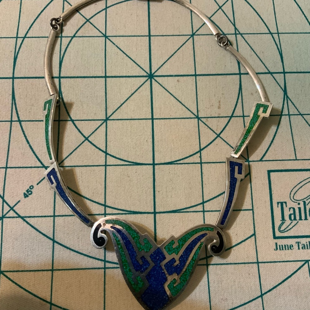 Elegant Silver and Blue Necklace